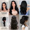 Halo Hair Extensions Adjustable Long Straight Hairextension Synthetic Wig Upgrade 4 Secure Clips in Hairpieces Invisible Wire Hair Extension (Black)