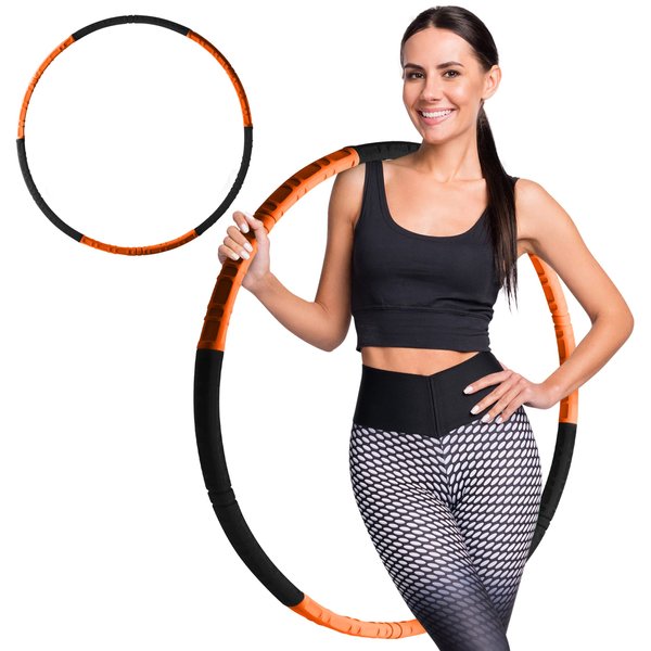 SQUATZ Adjustable Weighted Hula Hoop - 6 Pcs. 2 to 5lbs Hoop, Tightens Abdomen, Hips, and Arms, 8 Sections - Great for Pilates and Exercise Workouts