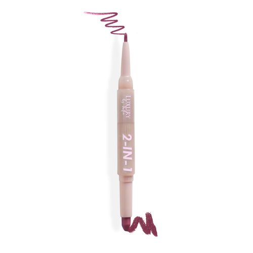Luxury by Sofia 2 in 1 Lipstick Lipliner Retractable Pencil Semi Matte, Vegan, All Natural, Cruelty Free