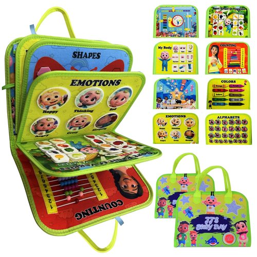 Toddler Busy Board Montessori - Toy for 1 2 3 4 Year Old Toddlers - Educational Activity Developing Sensory baby books for learning - Travel Toys, Home, Preschool & baby boy, Girl Birthday Gifts