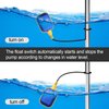 OELFFOW Sump Pump Universal Tethered Float Switch AC 15A 110~250V Piggyback Style Plug with 10 Feet Cord, Used in Sewage Pump, Water Tank, Septic Tank Pump, etc.