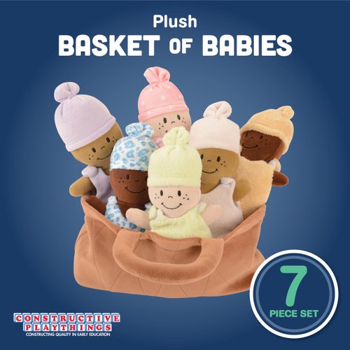 Creative Minds Basket of Babies Soft Baby Dolls, Sensory Toys, Multicultural, Diversity, Inclusion and Social Emotional Learning, Baby Toys for All Ages, Set of 6 Plush Dolls, Multicolor