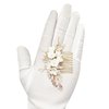 PRETTYLIFE Flower Bridal Hair Pieces with Comb Pearl Leaf White Floral Wedding Hair Pin Accessories for Women and Girls