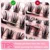 Self Adhesive Lash Clusters Kit Flu-ffy 8-16mm No Glue Lashes Press On Lashes, 60 Pcs Glueless DIY Eyelash Extensions Kit Pre Bonded Lash Clusters with Eyelash Curler and Lash Tweezers(No Glue FD27)