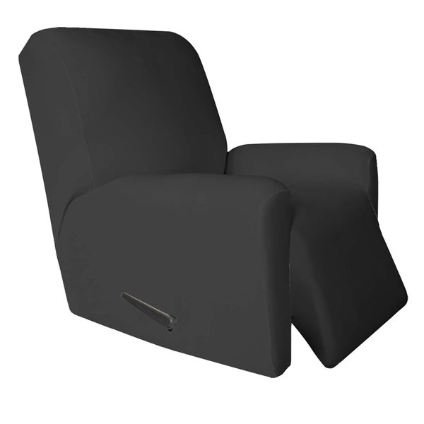 Easy-Going 4 Pieces Microfiber Stretch Recliner Slipcover – Spandex Soft Fitted Sofa Couch Cover, Washable Furniture Protector with Elastic Bottom for Kids, Pet(Recliner, Dark Gray)