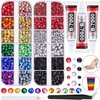 8500 PCS Flatback Rhinestones for Crafting and 3PCS B7000 Glue (Pack 1), 2 Boxes of Rainbow Resin Rhinestones Gems Charms for Bedazzling DIY Crafts Fabric Clothing Tumblers Shoes Nail Art