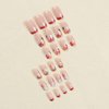 BFY Fall Press on Nails Short Square Red French Fake Nails, Red Orange Flowers Acrylic Nails Tip, Shiny Natural Fit Glossy Manicure Stick on Nails with Glue, False Nails Kit 12Sizes 24Pcs