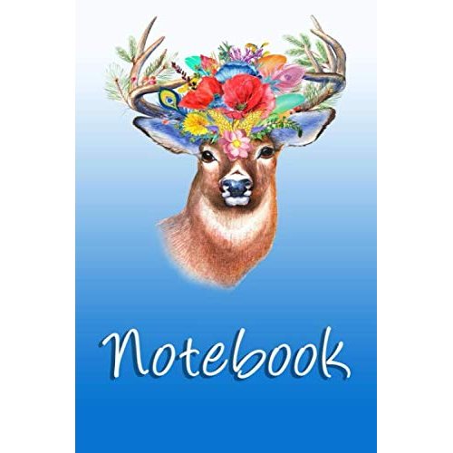 notebook with cute Antelope cover :: /paperback/ lined notebook /journal ,120 page , 6x9inchs , soft cover , Antelope Journal / Animal Lovers