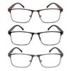 CRGATV 3-Pack Reading Glasses for Men Blue Light Filtering Full Frame Metal Readers Anti Uv/Eye Strain/Glare (+2.0 Magnification Strength)