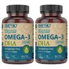 DEVA Vegan Omega-3 DHA Supplement - Once-Per-Day Softgel 200 MG - Carrageenan Free - Gelatin Free - Non-Fish - Algae Oil - 90 Softgels (Pack of 2
