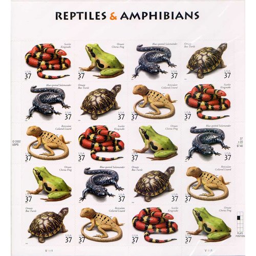Reptiles & Amphibians US Postage Stamps