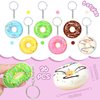 Jexine 36 Pcs Donut Keychain Stress Balls 2 Inch Donut Theme Party Favors Doughnut Keychain Pendant for Kids Backpack Party Supplies Accessory, 6 Colors