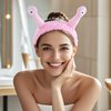 SUMERSHA Cute Snail Headband Spa Face Wash Hairband Cute Cartoon Coral Fleece Elastic Headband Hair Accessory for Washing Face Shower Makeup Skincare