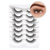 Lashes False Eyelashes Soft Faux Mink False Lashes 11MM False Lashes Chiref Fluffy Curly False Eyelashes 3D 7 Pairs T10-Dazzling