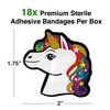 GAMAGO Unicorn Bandages Kids & Kidults - Set of 18 Individually Wrapped Self Adhesive Bandages - Sterile, Latex-Free & Easily Removable - Funny Gift & First Aid Addition