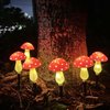 Windpnn Upgraded 8-Pack Red Solar Mushroom Lamp for Garden Decor, 8 Modes Solar Garden Lights Outdoor Waterproof Mushroom Solar String Lights for Christmas Halloween Garden Pathway Yard Lawn