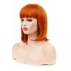 morvally Short Straight Neat Bangs Bob Wigs Natural Looking Synthetic Hair Wig for Cosplay Costume Halloween (12 inches 2735# Orange)
