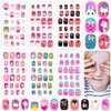 144 Pieces Fake Nails for Kids Girls Artificial Kids Press on Nails Full Cover Short Acrylic Stick On Nails False Nail Tips Kit for Children Little Girls Nail Art Decoration (Cute Pattern)