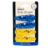 Mia Spirit Snip Snaps, Sparkly Sequins Metal Hair Barrettes, Hair Clips for School, Team Spirit, Dance, Cheer, Fashion, for Women and Girls 4pcs (royal blue/yellow)