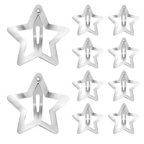Dohia Star Snap Hair Clips Y2K Metal Non Slip Hair Accessories for Girls Women D1-LYWJXFJ (Silver)