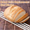 Lasnten 4 Pcs Bread Bow Knife Blades Stainless Steel Replacement Blade Serrated Bread Blade with Screws for Wooden Bread Knife