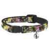 Buckle-Down Breakaway Cat Collar - Alice & Cheshire Cat Poses/Flowers - 1/2" Wide - Fits 8-12" Neck - Medium