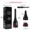 LSxia Waterproof Gel Eyeliner in Wine, 2-in-1 with Brush, 10 Colors, Skin-Friendly, Waterproof, Long-Wearing, 0.08 oz