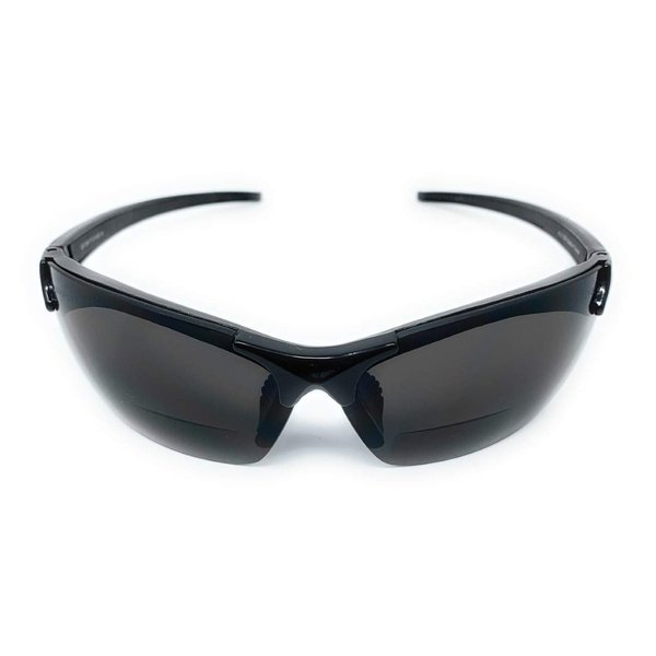 Incredible Bargains The Grant Bifocal Sun Reader Sport and Wrap Around Reading Sunglasses, Unisex Safety Glasses for Men and Women, Black + 1.50