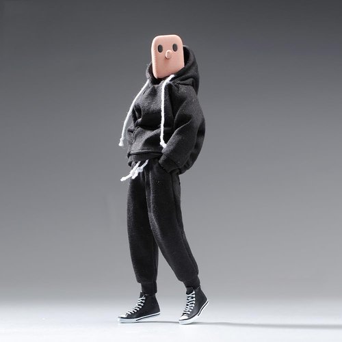 1/12 Scale Male Clothes,Men's Hoodie Pants Trousers Clothing for 6inch Male Action Figure Body Doll (Black Color)