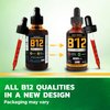 BASIC GREENS Vitamin B12 Sublingual (2 Pack X 2 Fl Oz) - Vegan B12 Methylcobalamin B12 Liquid, Liquid B12, B12 Drops, B 12 Vitamin, Liquid B-12 Vitamin, Cherry Flavor