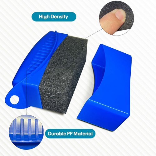 RXALASKA 2 Pcs Tire Shine Applicator, Tire Sponge Applicator Pad with Lid, Durable Tire Gel Applicator Pads, Reusable Tire Dressing Applicator for Detailing, Blue