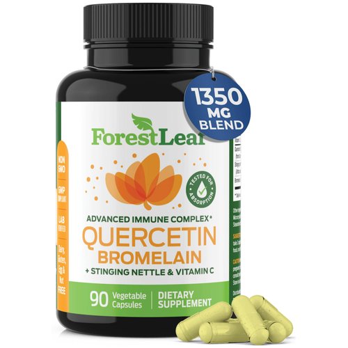 ForestLeaf Quercetin with Bromelain 1350mg - Blend with Vitamin C &amp; Stinging Nettle Supplement, Q...