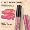 12 Color Cream Lip Gloss, Sexy Women Lipstick, Velvet Cream Lip Gloss, Moisturising Mirror Liquid Lipstick, Non-Fading, Non-Stick to Cup, Highly Pigmented Color, 2024 New Waterproof Lip Gloss(03#)