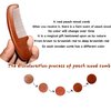 Hair Comb, 5" Handmade 100% Natural Peach Wooden Comb with Handgrip, Premium Fine Tooth Anti Static Pocket Sandalwood Scent Detangler Comb.