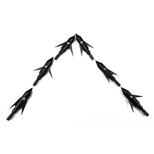 GPP 6PK 150gr Black Hunting 2 Blades Broadheads Arrowhead Bowfishing Arrow Tips