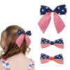 GERRIT 4th of July Hair Bow Clips 3 PCS Independence Day Hair Barrettes Patriotic Hair Accessories American Flag Hairpins Stars Strips Alligator Clips for Women Girls Party Favors, Blue