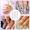 Jeffdad Nail Dotting Tool, 4 Pcs Professional Double-ended Nail Art Tools with Box, Dot Pen Metal Dot pen Nail Polish Paint Pen Dot Diamond Pattern Stainless Steel Dotting Tools Nail art(silver)