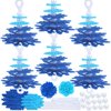 Happy makers 24 Sets Layered Christmas Tree Ornament Craft Kit Makes 24 Small Felt Christmas Tree Felt Crafts Foam Snowflake Xmas Arts and Crafts Home School DIY Activities