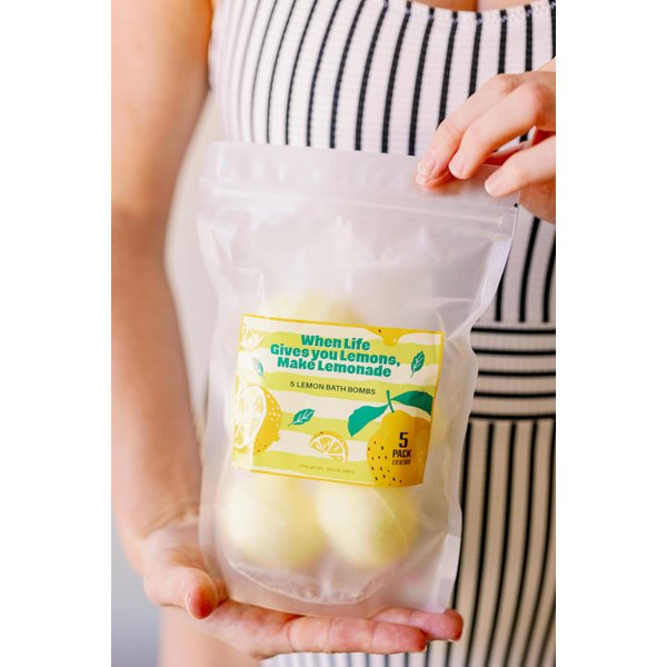 Bath Bombs for Women Relaxing - Lemon Moisturizing Bath Bombs Pack of 5 - Bath Bomb for Women - Natural Bath Bomb Set for Women