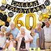 60th Birthday Decorations for Men Women, Black Gold 60th Birthday Balloons Cheers to 60 Years Banner Hanging Swirls for Happy 60th Birthday Decoration Anniversary Party Supplies Favors