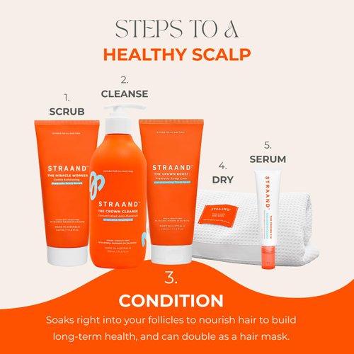 Straand Crown Boost Conditioning Treament - Hydrating Hair Mask or Daily Deep Conditioner for Dry Damaged Hair & Scalp Detox - Sweet Almond Oil for Healthy, Shiny Hair - Vegan (6.8 oz)