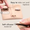 Embagol Double Layer Lash Mannequin Head with 2 Layers Replaced Eyelids Makeup for Training Head Removable Realistic Eyelids Eyelash Replaced Eyelids Soft-Touch Rubbe (1 +3 Pairs Replaced Eyelids)