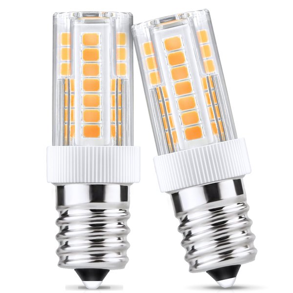 KINDEEP Dimmable Ceramic E17 LED Bulbs, 40W Halogen Bulb Equivalent, 350LM, Natural White 4000K LED Bulbs for Microwave Oven Appliance Over Stove Range Hood, 2 Pack