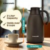 Thermal Carafe 68 Oz - Black Stainless Steel Coffee Carafe for Hot Liquids, Coffee Carafe Insulated, 12 Hours Hot & 24 Cold Insulated Beverage Dispenser - Coffee Urn, Hot Water Dispenser - Cresimo