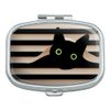 Black Cat in Window Rectangle Pill Case Trinket Gift Box