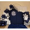 Navy Blue and Silver Balloons, Blue and Silver Balloons, Silver Confetti Balloons Navy Blue White Latex Balloons for Boys Birthday Baby Shower, Wedding Anniversary Party Supplies