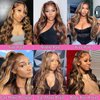 SKYDO Highlight Ombre Lace Front Wig Human Hair 4/27 Honey Blonde HD Lace Front Wigs Human Hair Pre Plucked 13x4 Body Wave Lace Front Wigs Human Hair 180 Density Human Hair Wig for Women 26inch