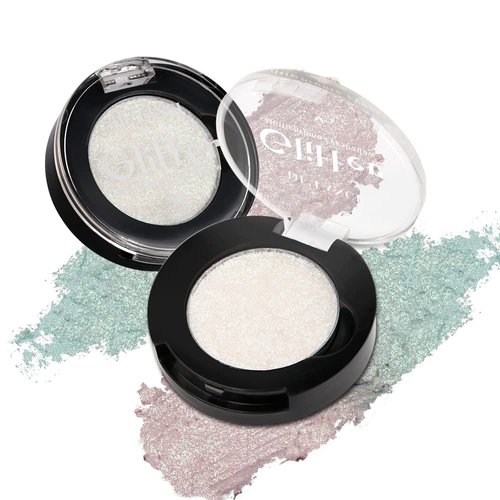 White Shimmer Eyeshadow Palette Chameleon Holographic, Multichrome Bright Eye Shadow,Duochrome Iridescent Metallic Eye Makeup,Multi-Reflective Finishes,Talc Free,Pink Green,#4 A