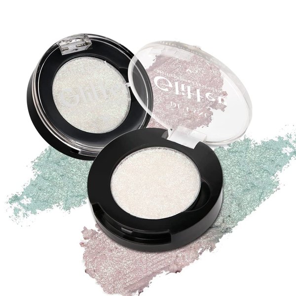 White Shimmer Eyeshadow Palette Chameleon Holographic, Multichrome Bright Eye Shadow,Duochrome Iridescent Metallic Eye Makeup,Multi-Reflective Finishes,Talc Free,Pink Green,#4 A