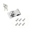 I-EASYDWW Keyed Hasp Locks, Cabinet Locks, Twist Knob Keyed Locking Hasp for Cabinet Small Door, Zinc Alloy with Iron Chrome Plating, with Keys and Screws, Silver, 2.5 Inches